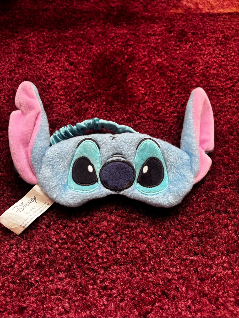 Disney Stitch Plush Ear Sleep Mask - Blue & Pink